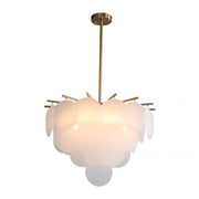 Modern White Glass Chandelier