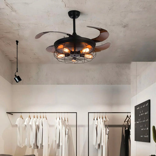 Industrial Ceiling Fan with Retractable Blades | Feyran