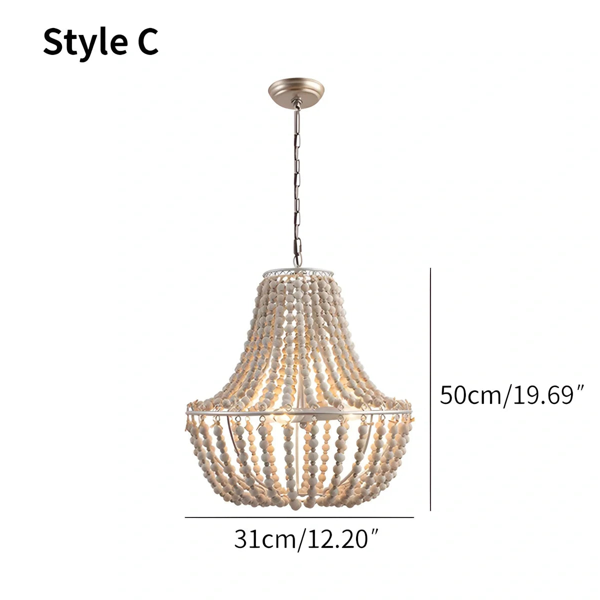 Feyran Retro Wooden Bead Chandelier for Dining Room