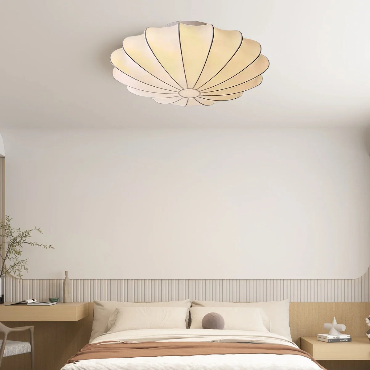 Feyran Modern Silk Lantern Ceiling Light for Bedroom