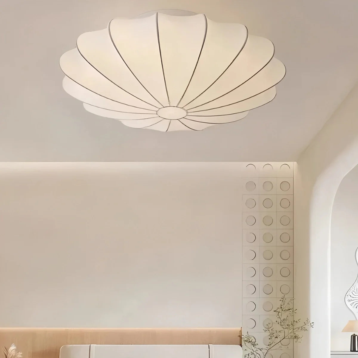 Feyran Modern Silk Lantern Ceiling Light for Bedroom