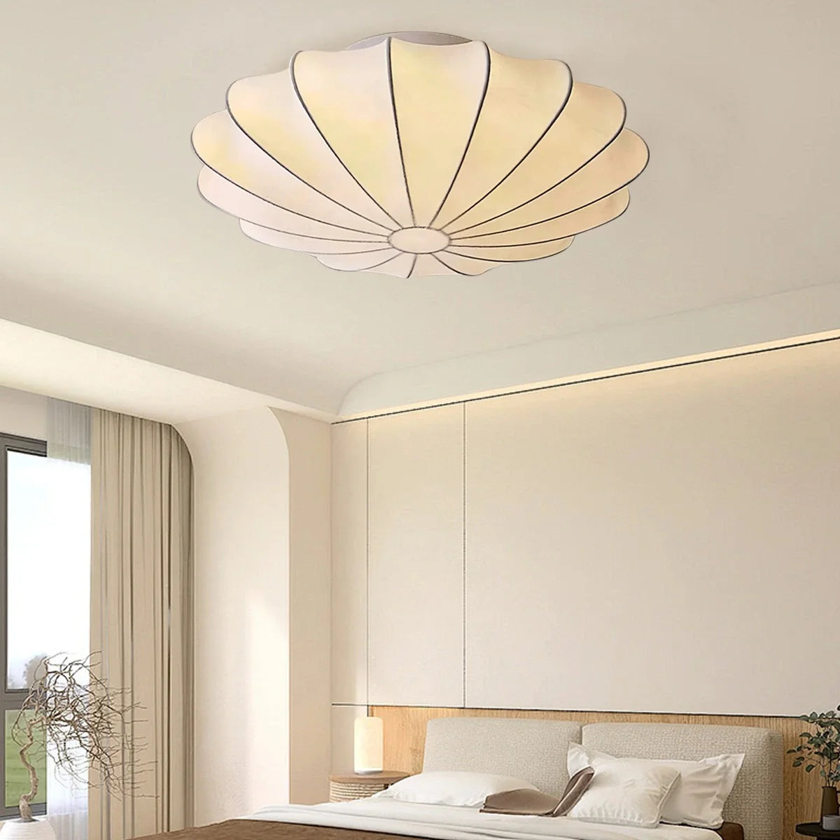 Feyran Modern Silk Lantern Ceiling Light for Bedroom