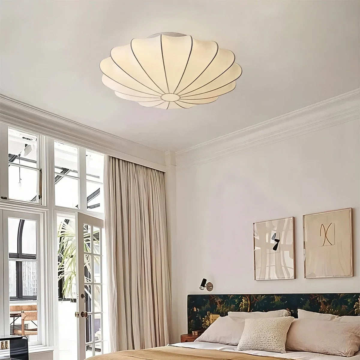 Feyran Modern Silk Lantern Ceiling Light for Bedroom