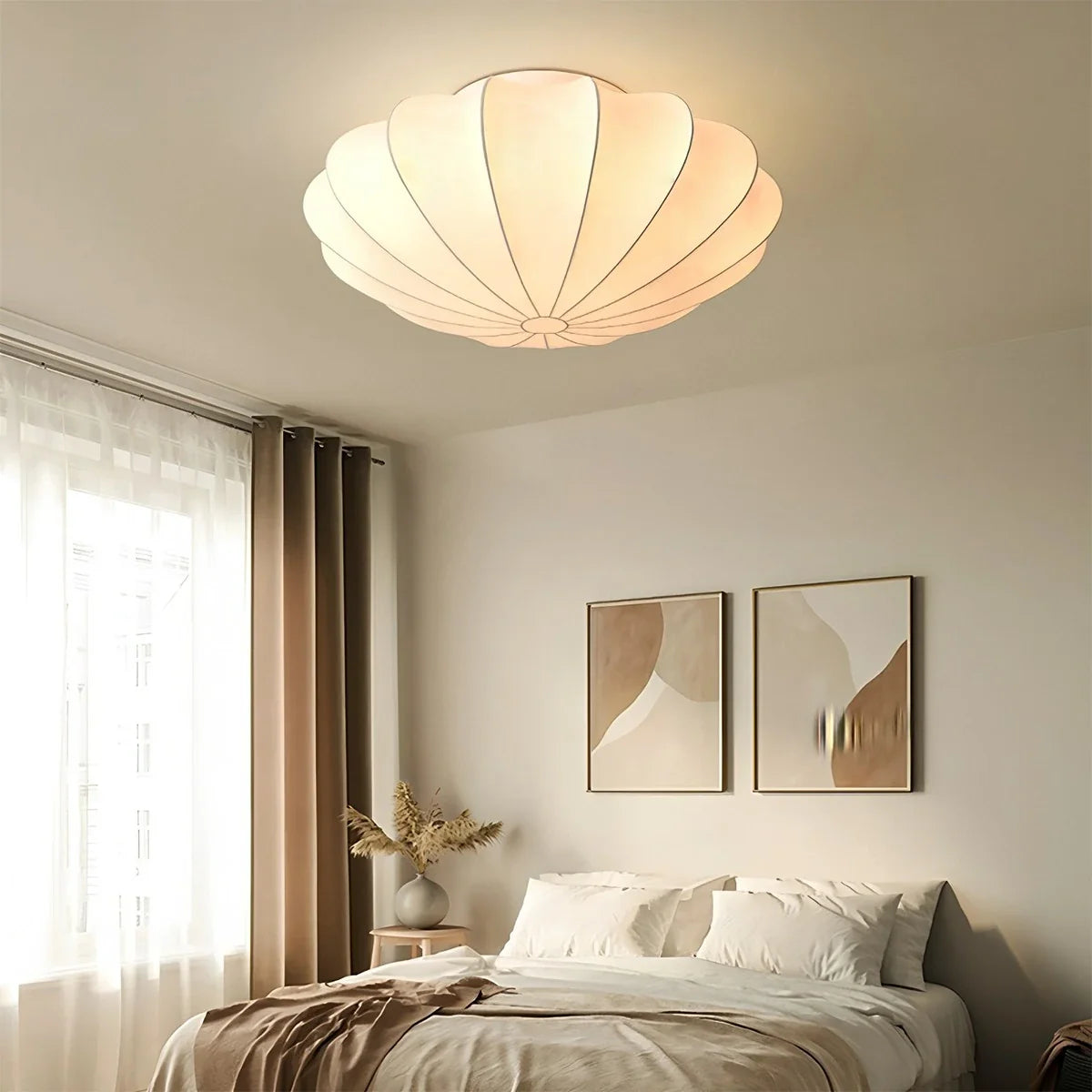 Feyran Modern Silk Lantern Ceiling Light for Bedroom