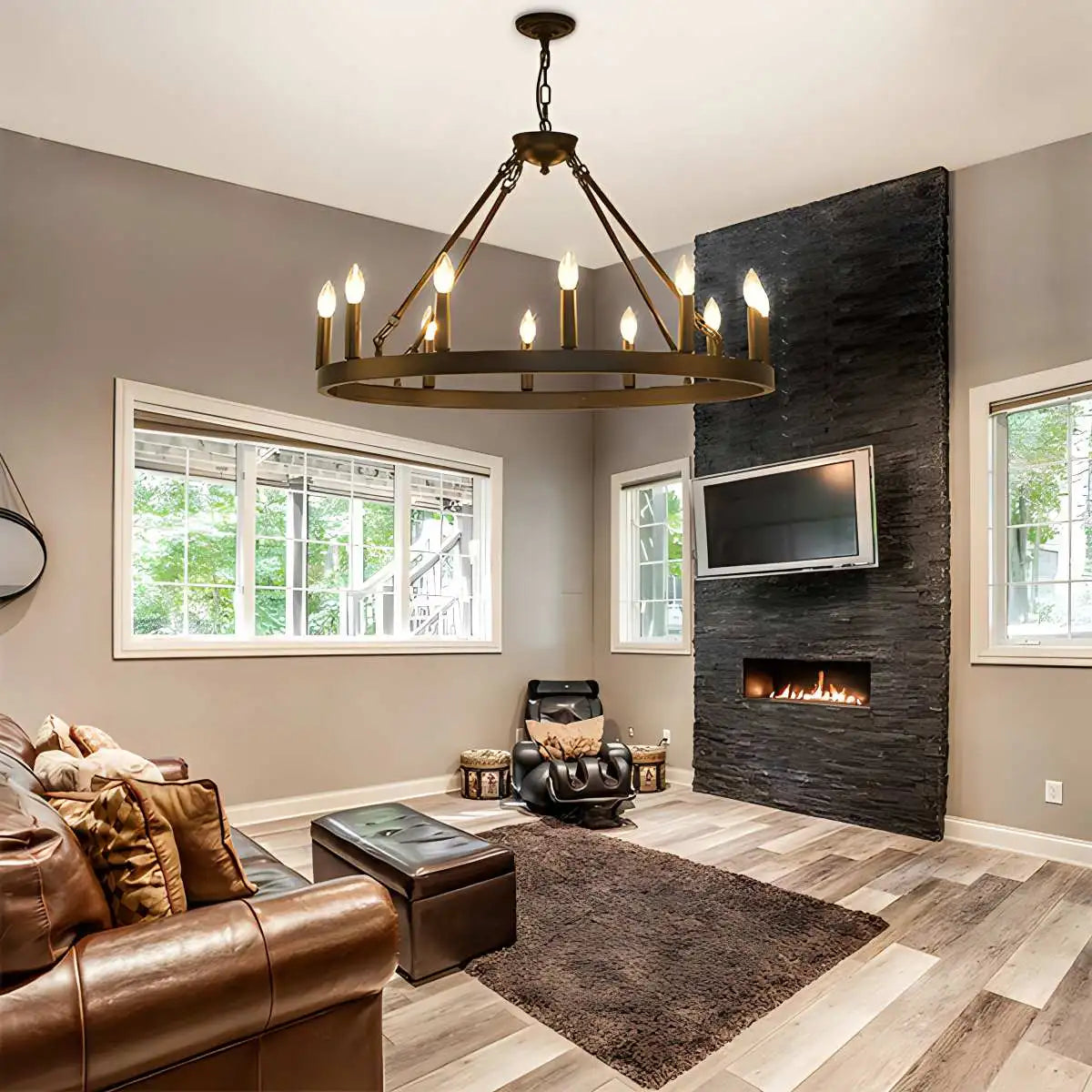 Feyran Candle Shaped Chandelier for Dining Room