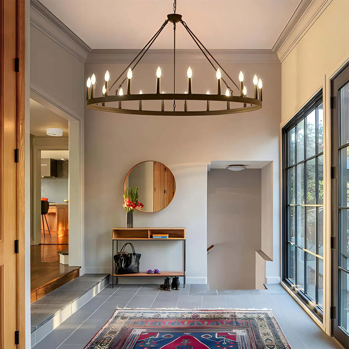 Feyran Candle Shaped Chandelier for Dining Room