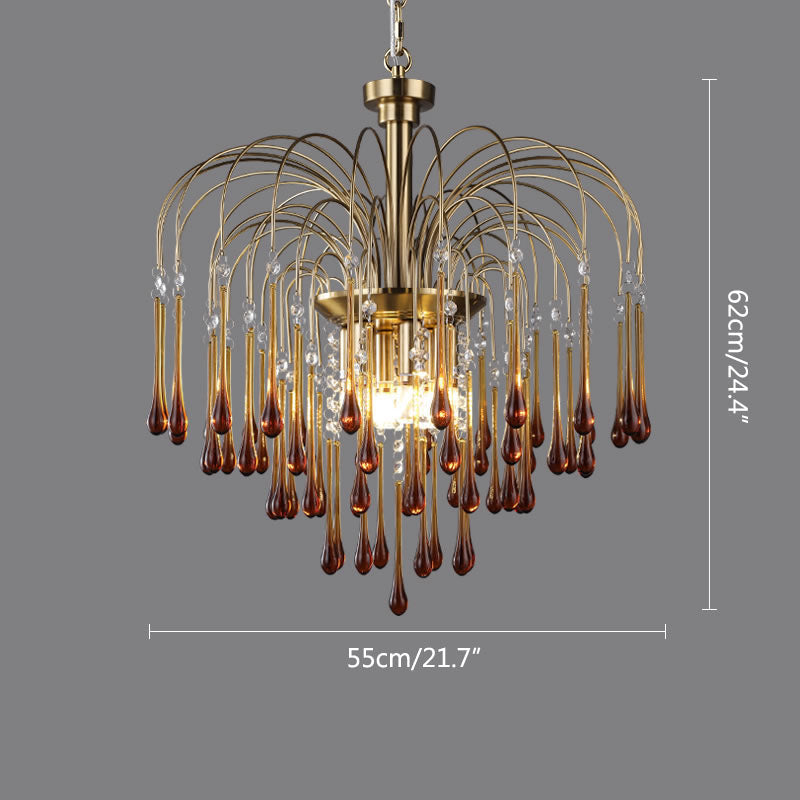 Feyran French Retro Water Drop Glass Chandelier