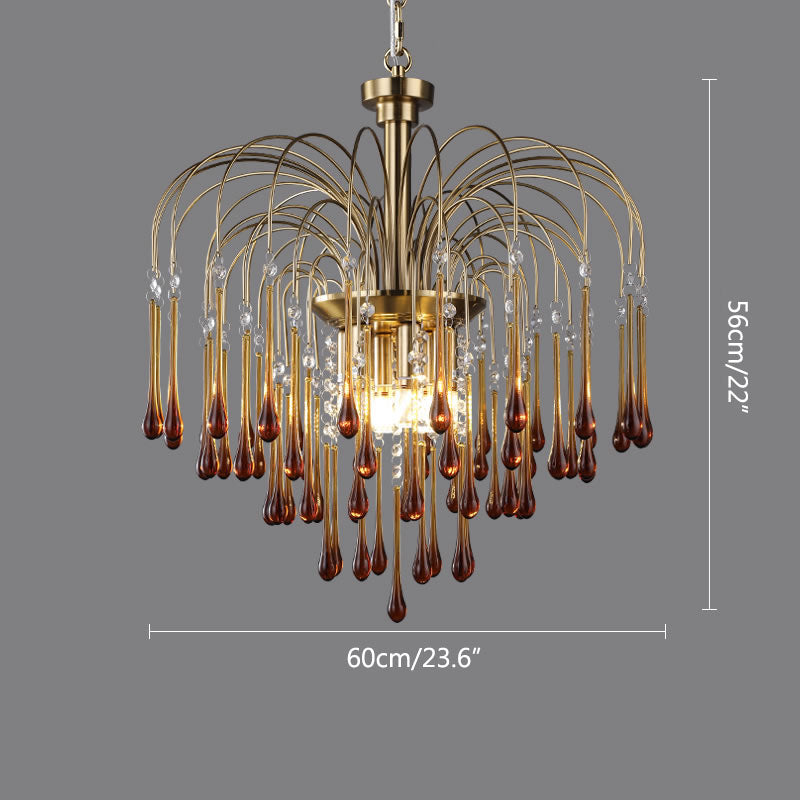 Feyran French Retro Water Drop Glass Chandelier