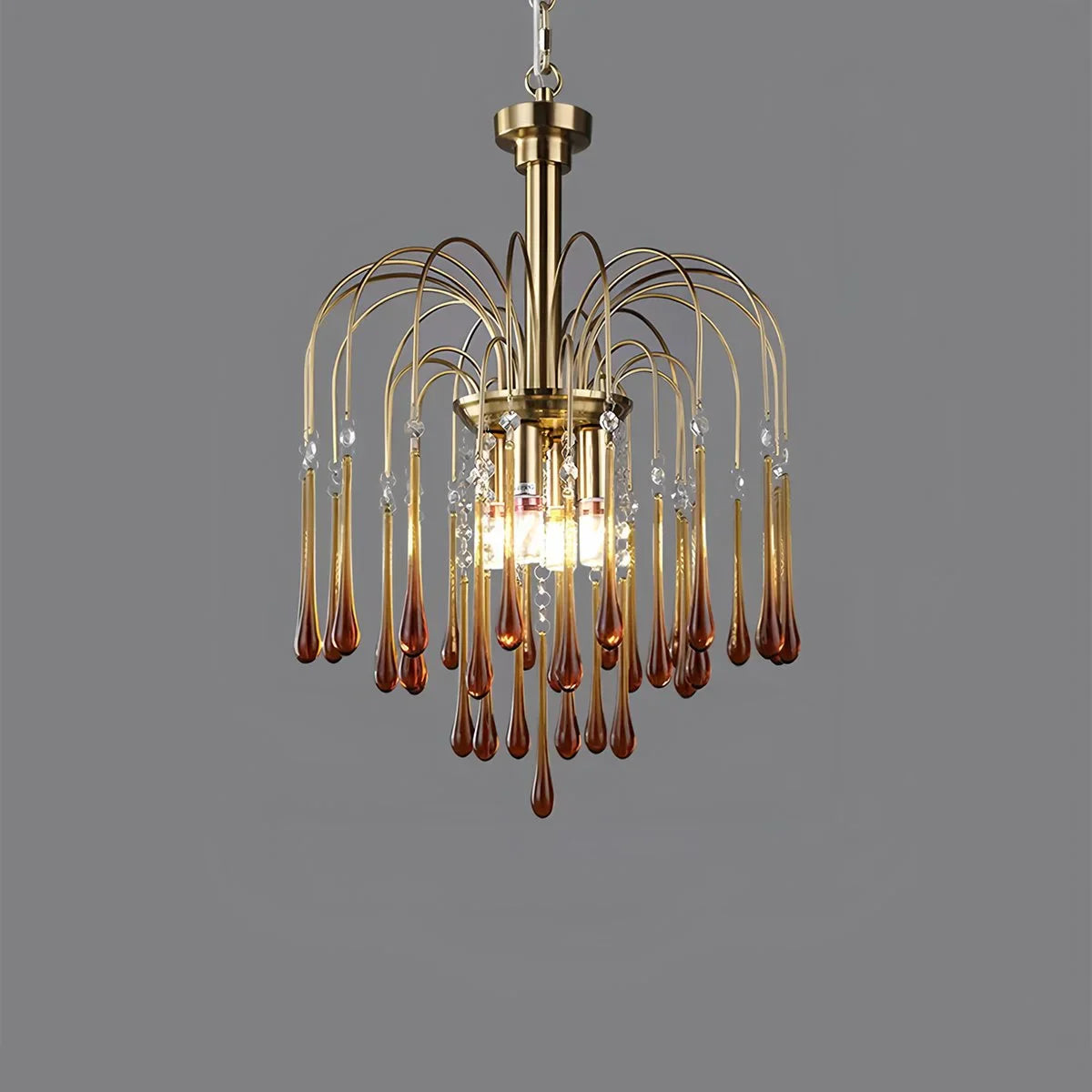 Feyran French Retro Water Drop Glass Chandelier