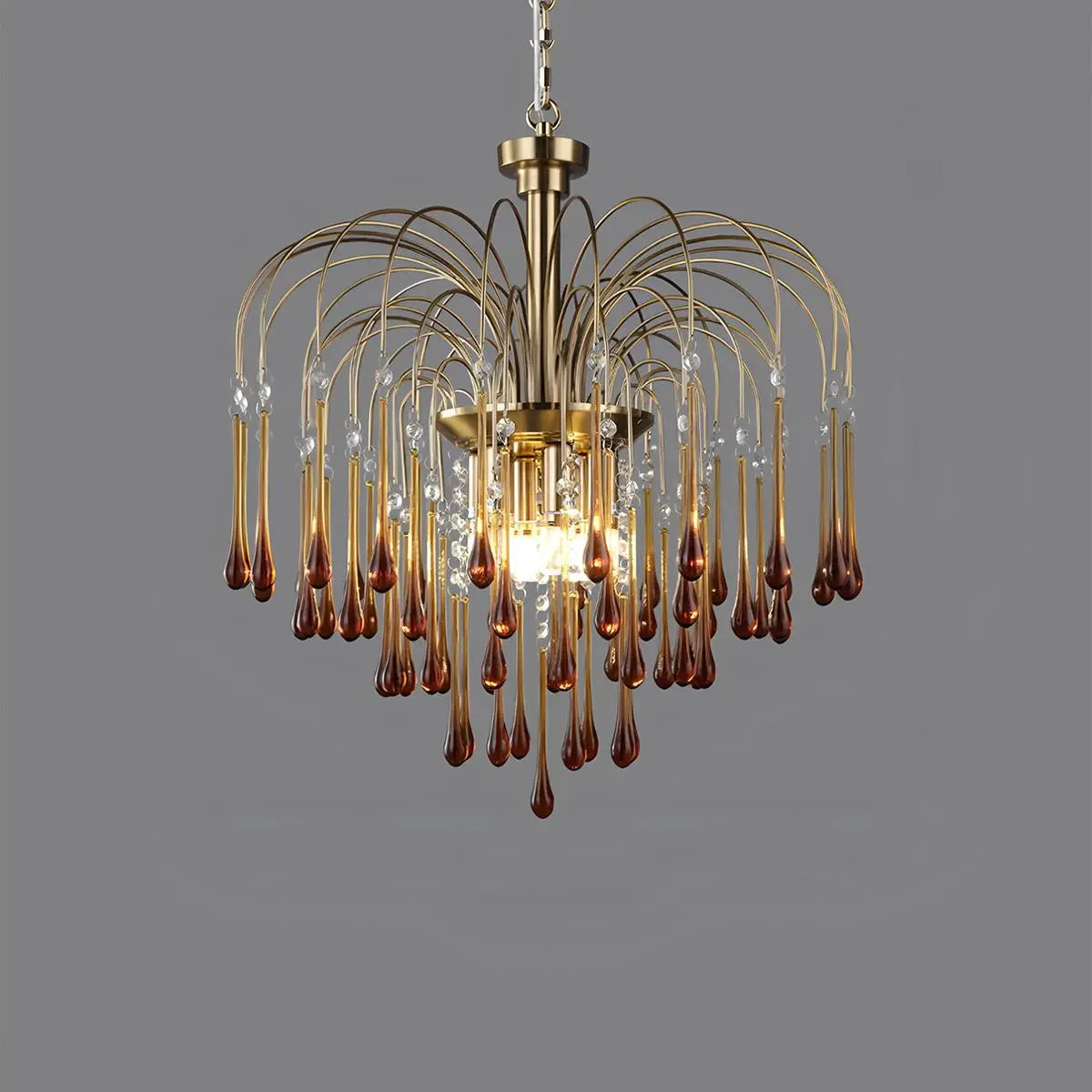 Feyran French Retro Water Drop Glass Chandelier