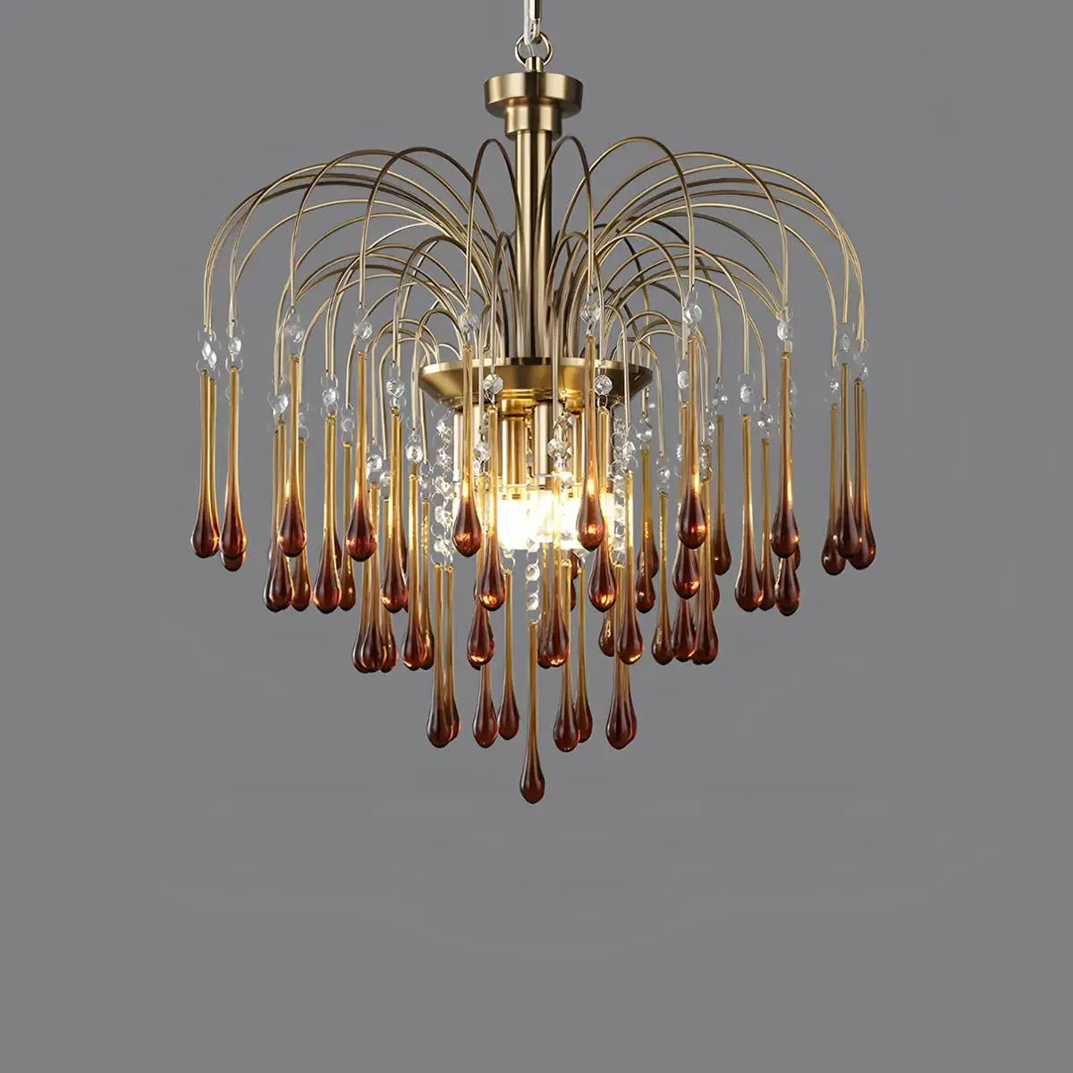 Feyran French Retro Water Drop Glass Chandelier