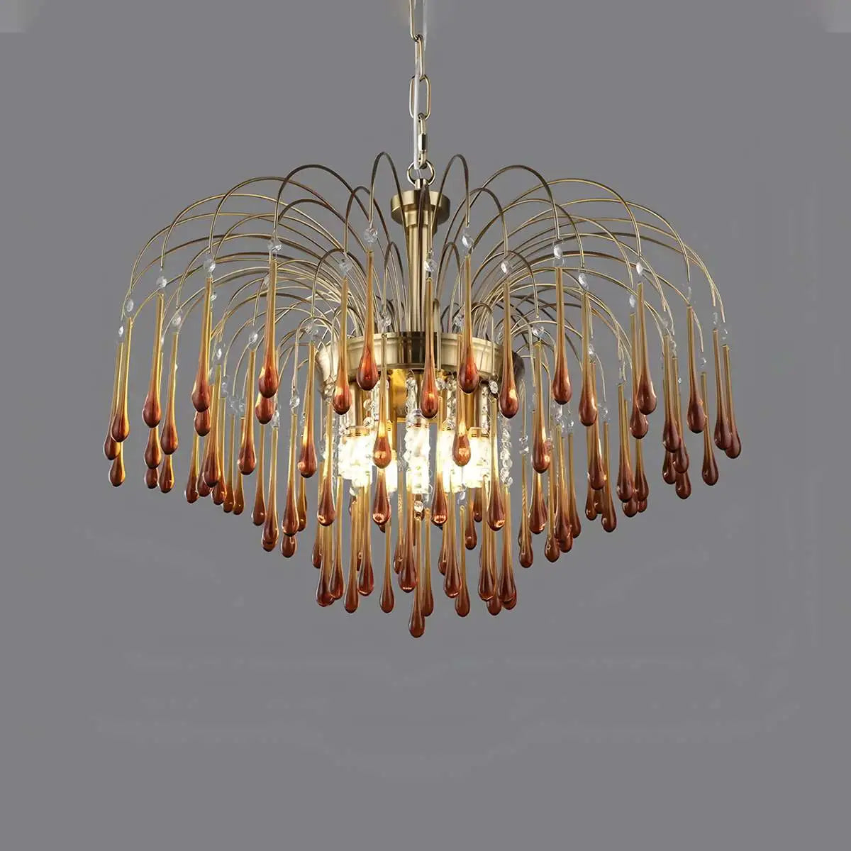 Feyran French Retro Water Drop Glass Chandelier
