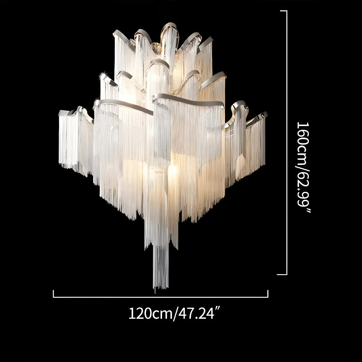 Feyran Aluminum Tassel LED Ceiling Chandelier