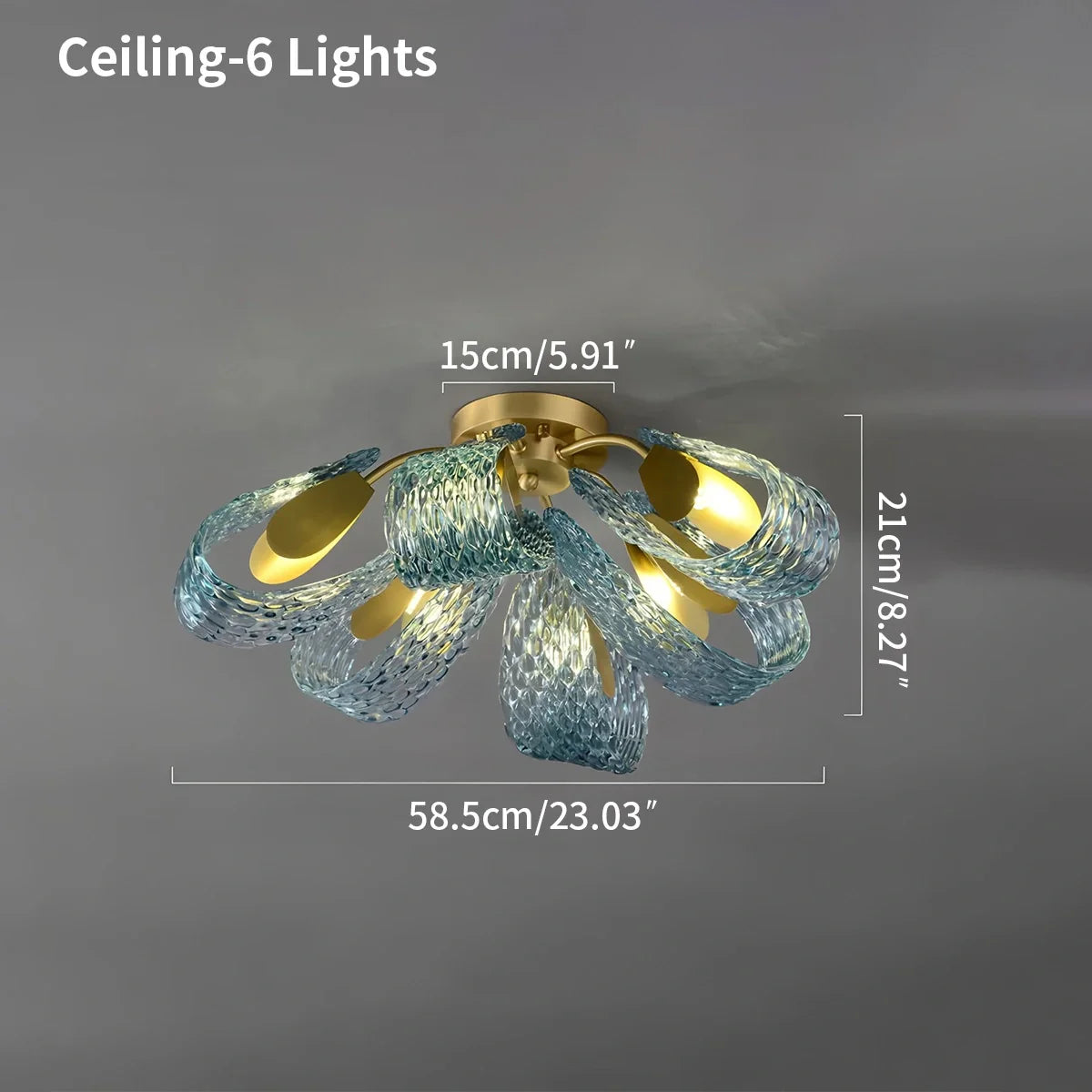 Feyran Peacock Blue Art Glass Chandelier for Dining Room