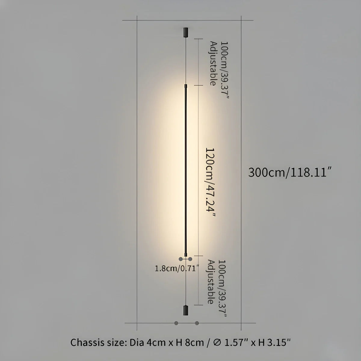 Feyran Modern Long Line Floor To Ceiling Light