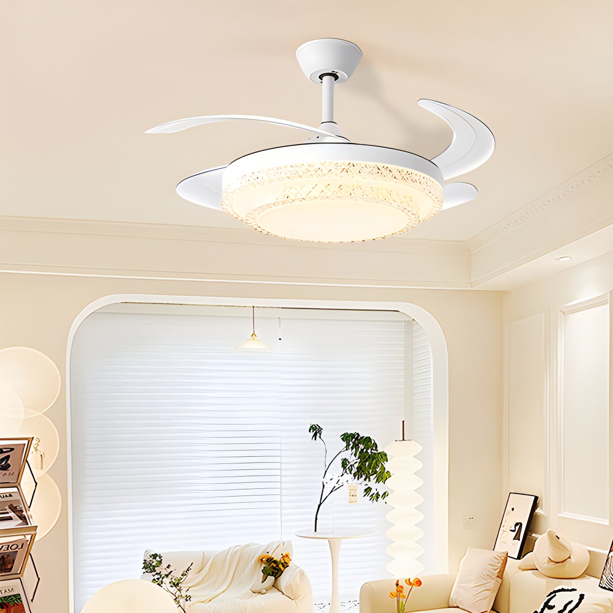 Feyran Dimmable Remote Hugger Ceiling Fan Light