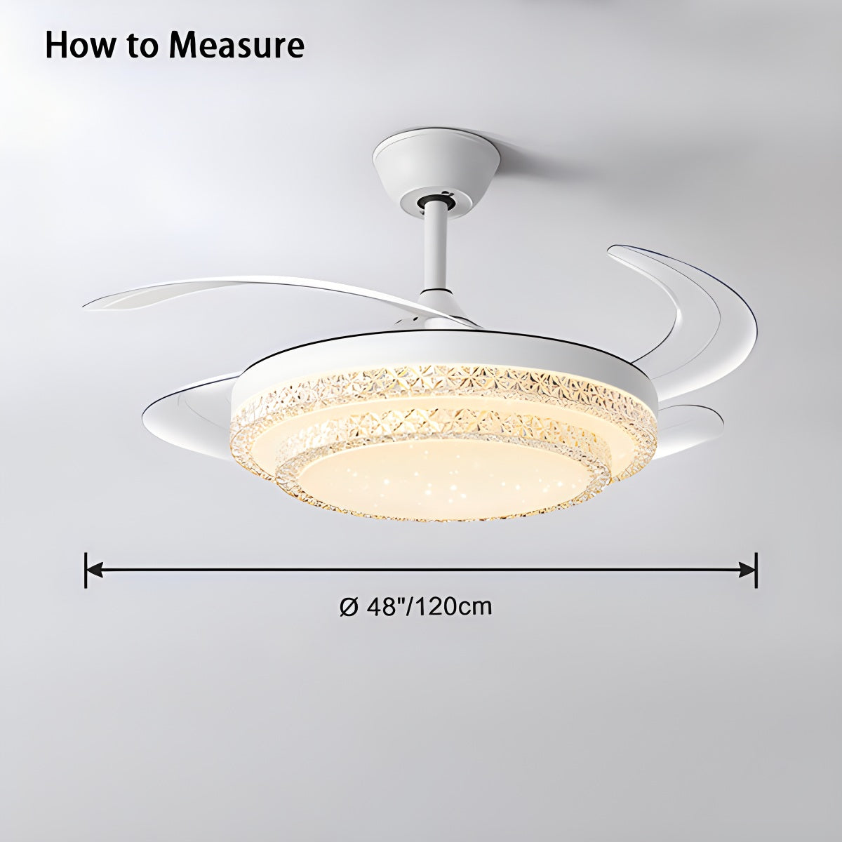 Feyran Dimmable Remote Hugger Ceiling Fan Light