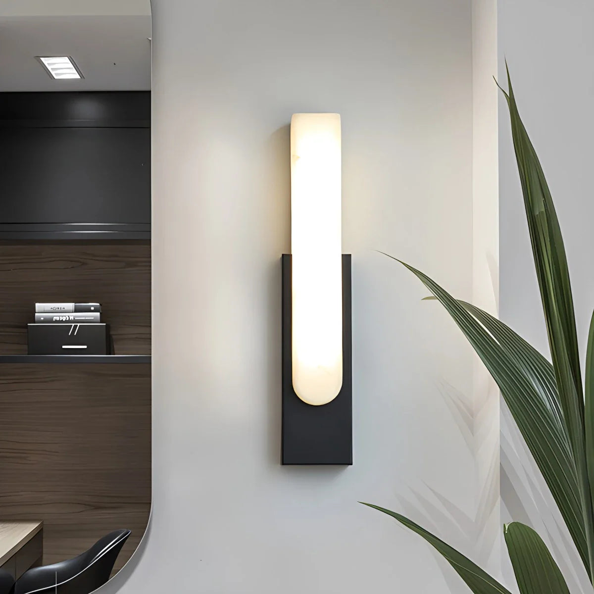 Feyran Chinese Style Alabaster Wall Lamp for Bedroom
