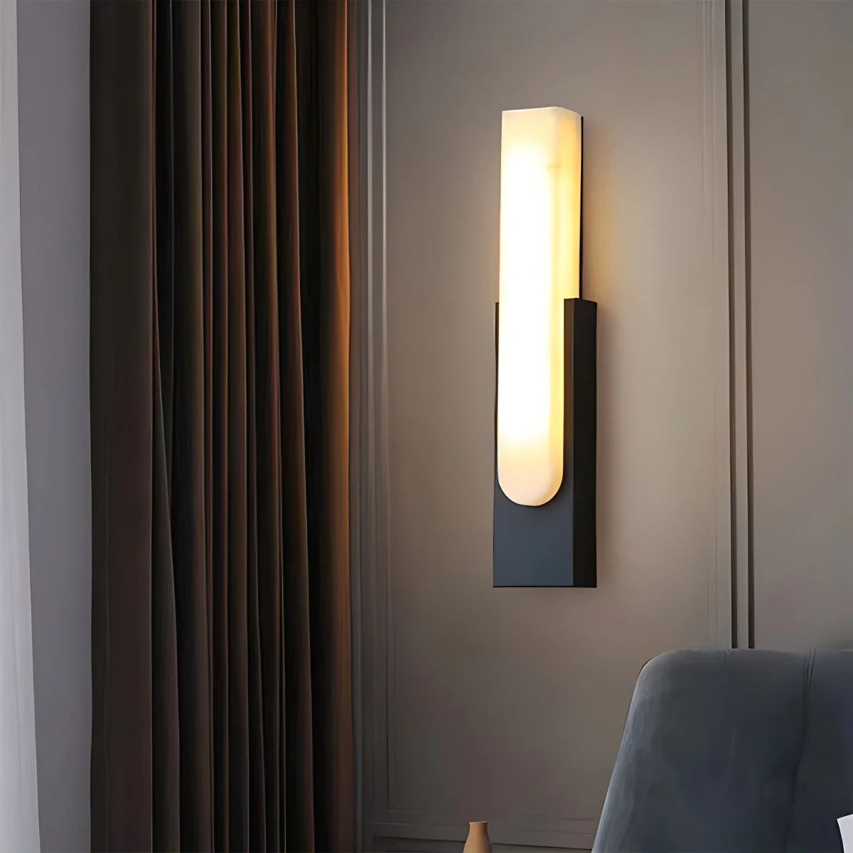 Feyran Chinese Style Alabaster Wall Lamp for Bedroom