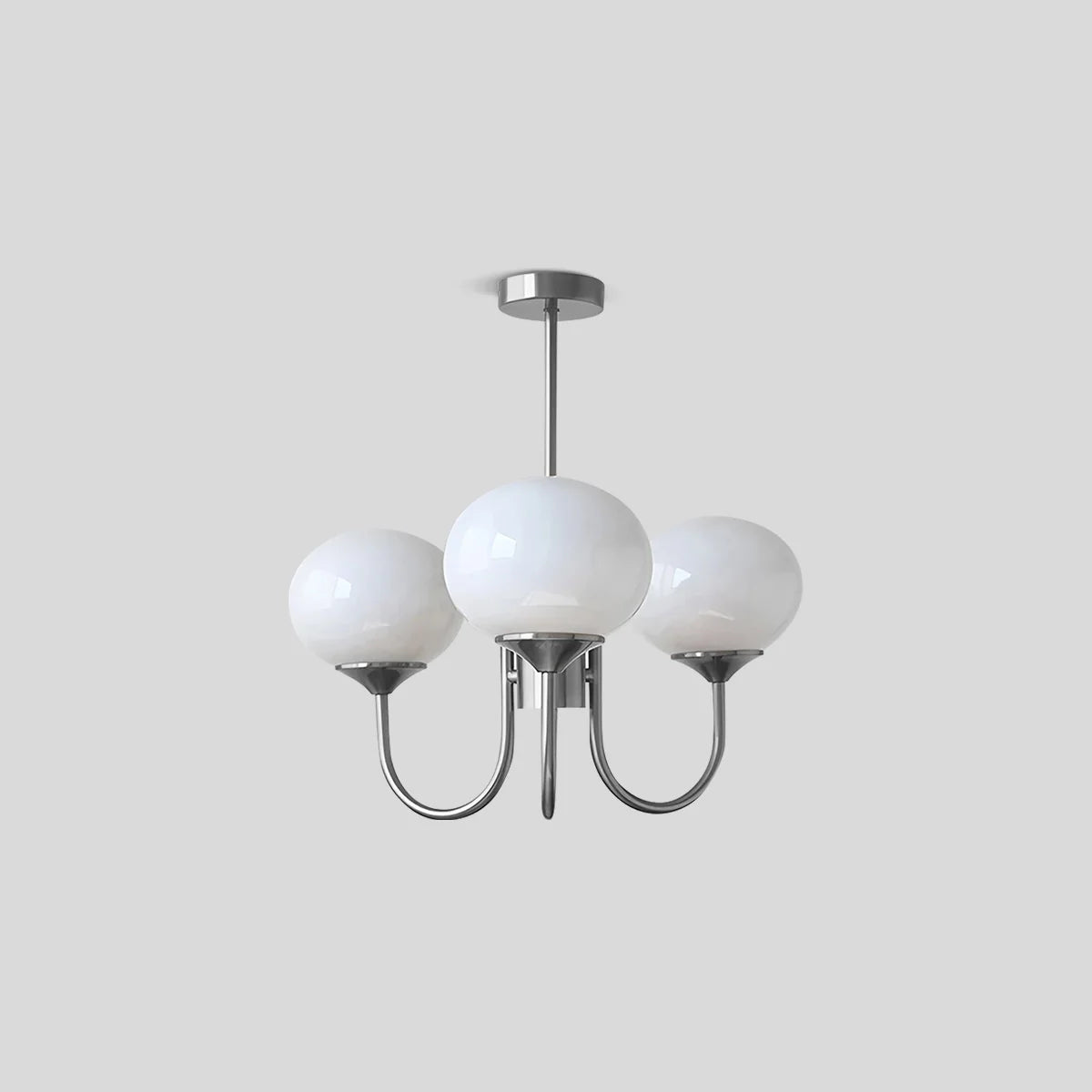 Feyran Pink Glass Globe Arm Chandelier for Living Room