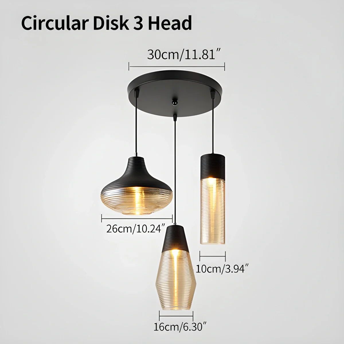 Feyran Industrial Style Glass Pendant Light for Kitchen
