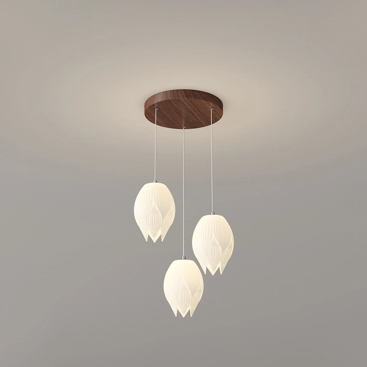 Feyran Cream Tulip Long Pendant Chandelier for Staircase