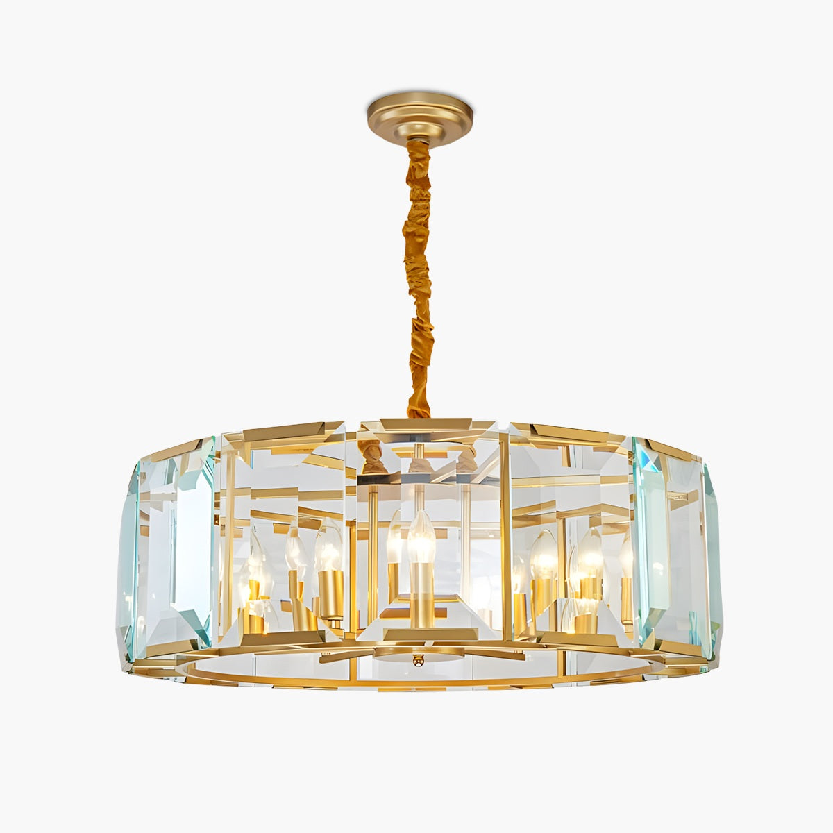 Feyran Circular Glass Chandelier for Dining Room