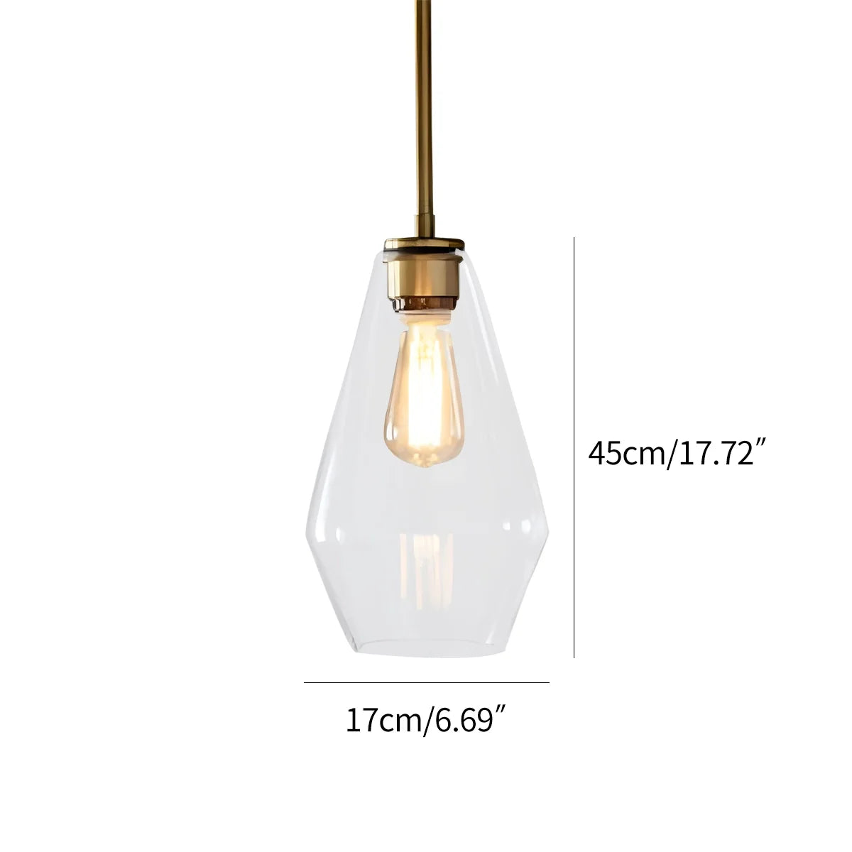 Feyran Hailie Clear Glass Pendant Light for Kitchen