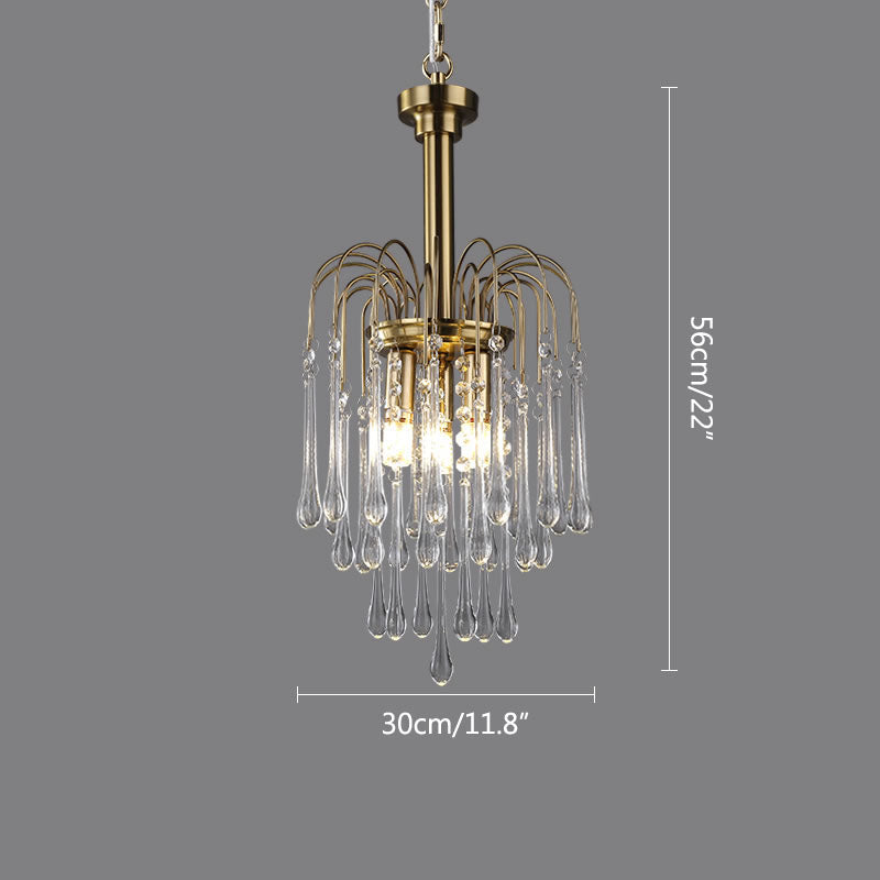 Feyran French Retro Water Drop Glass Chandelier