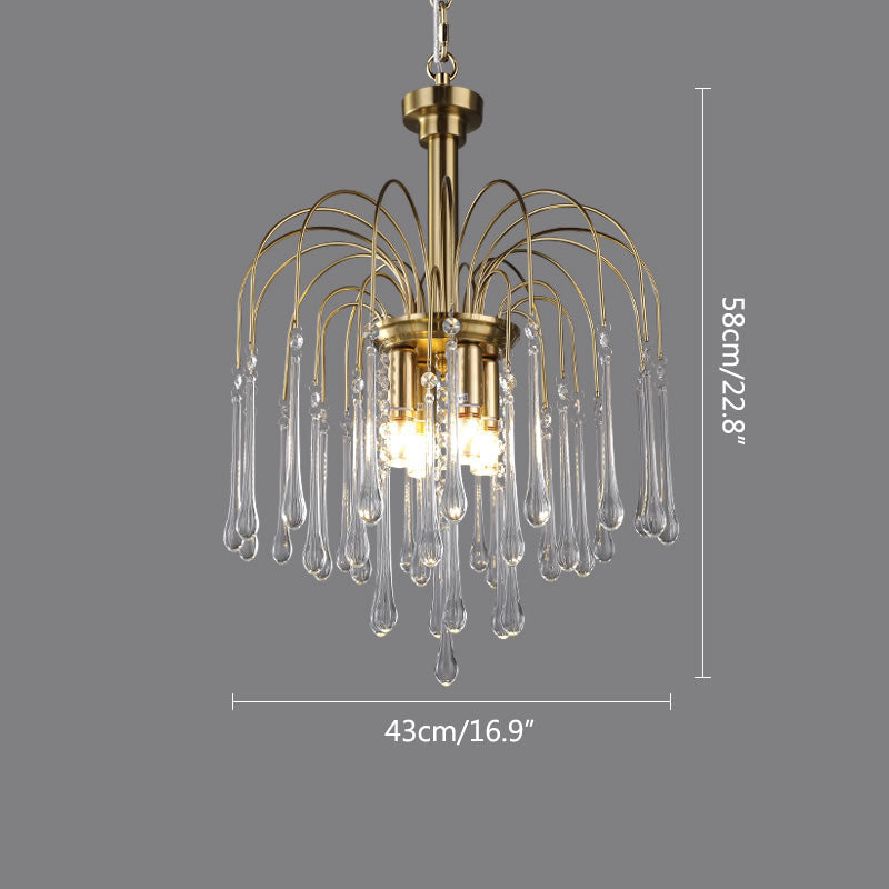 Feyran French Retro Water Drop Glass Chandelier