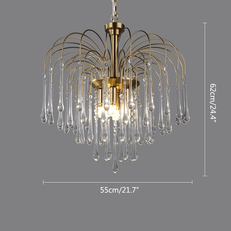 Feyran French Retro Water Drop Glass Chandelier