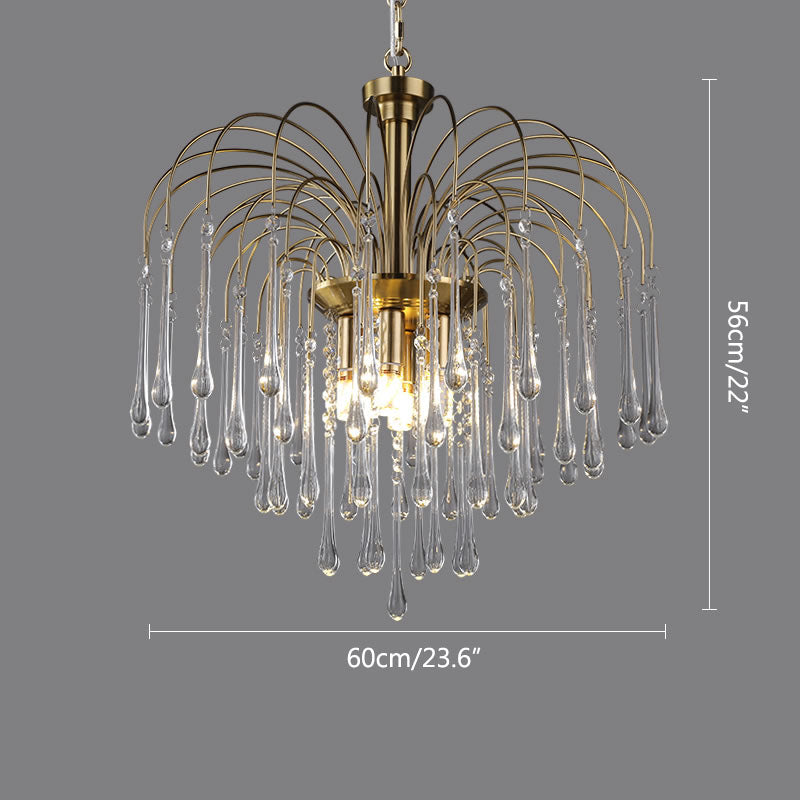 Feyran French Retro Water Drop Glass Chandelier