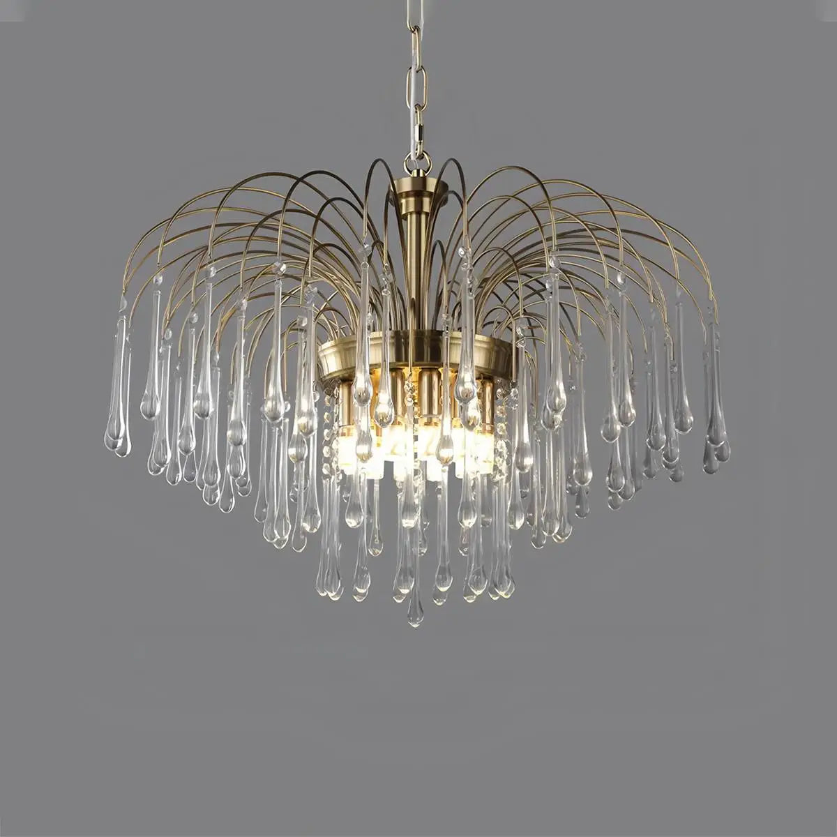 Feyran French Retro Water Drop Glass Chandelier