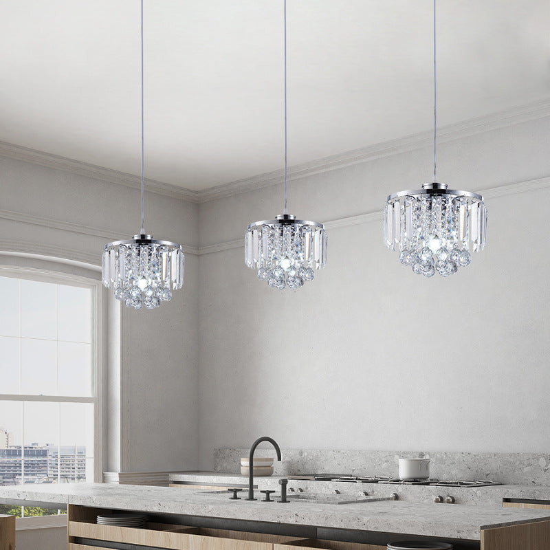 Clear Crystal Linear Pendant Light - Kitchen Island | Feyran