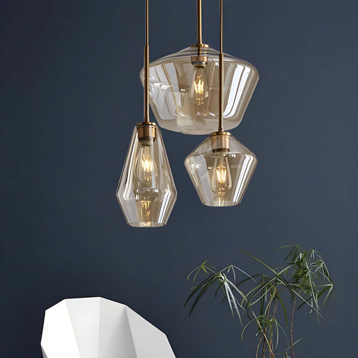 Feyran Hailie Clear Glass Pendant Light for Kitchen