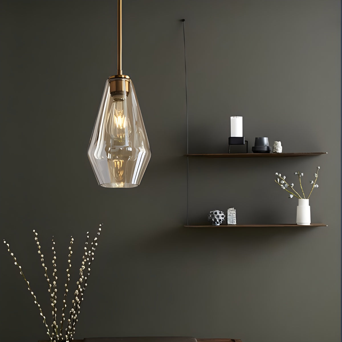 Feyran Hailie Clear Glass Pendant Light for Kitchen