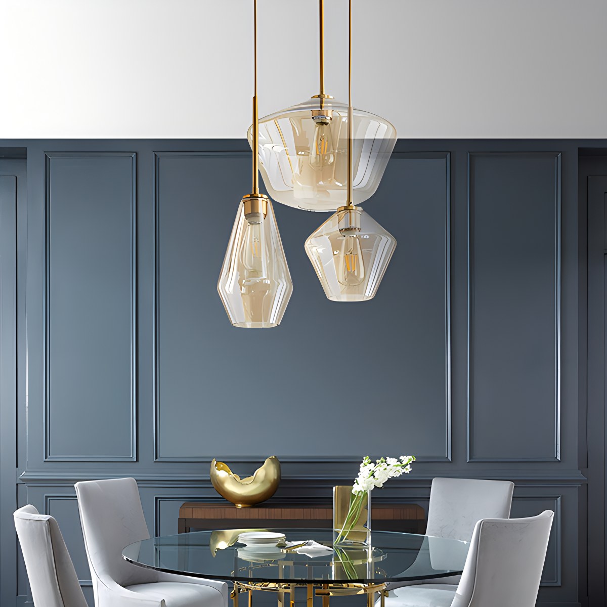 Feyran Hailie Clear Glass Pendant Light for Kitchen