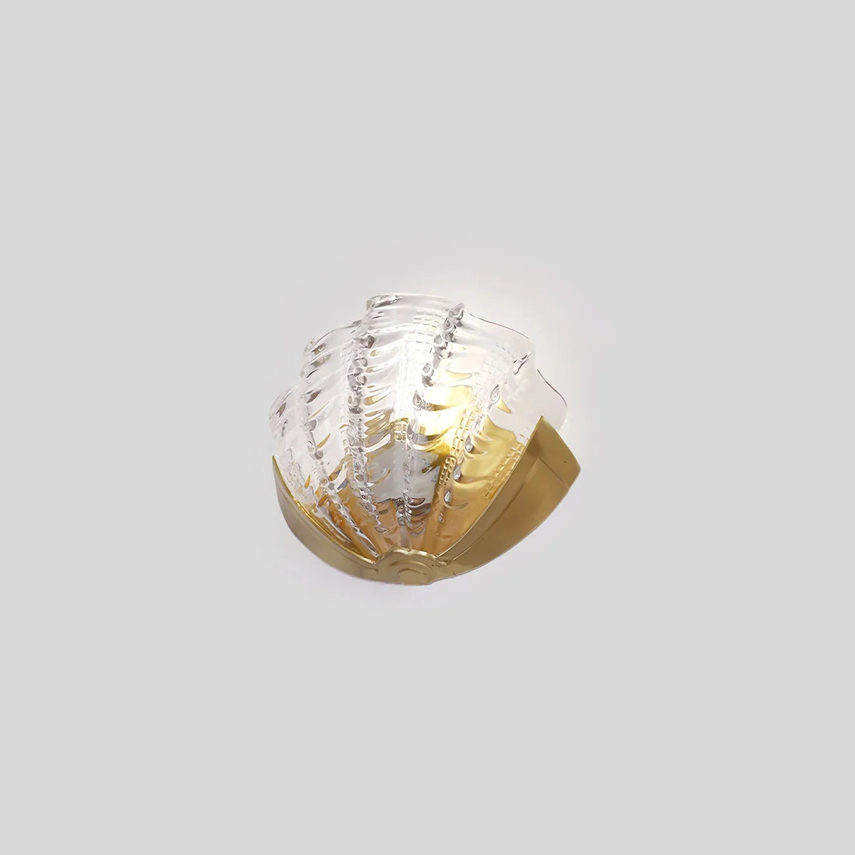 Feyran Light Luxury Brass Shell Glass Wall Lamp