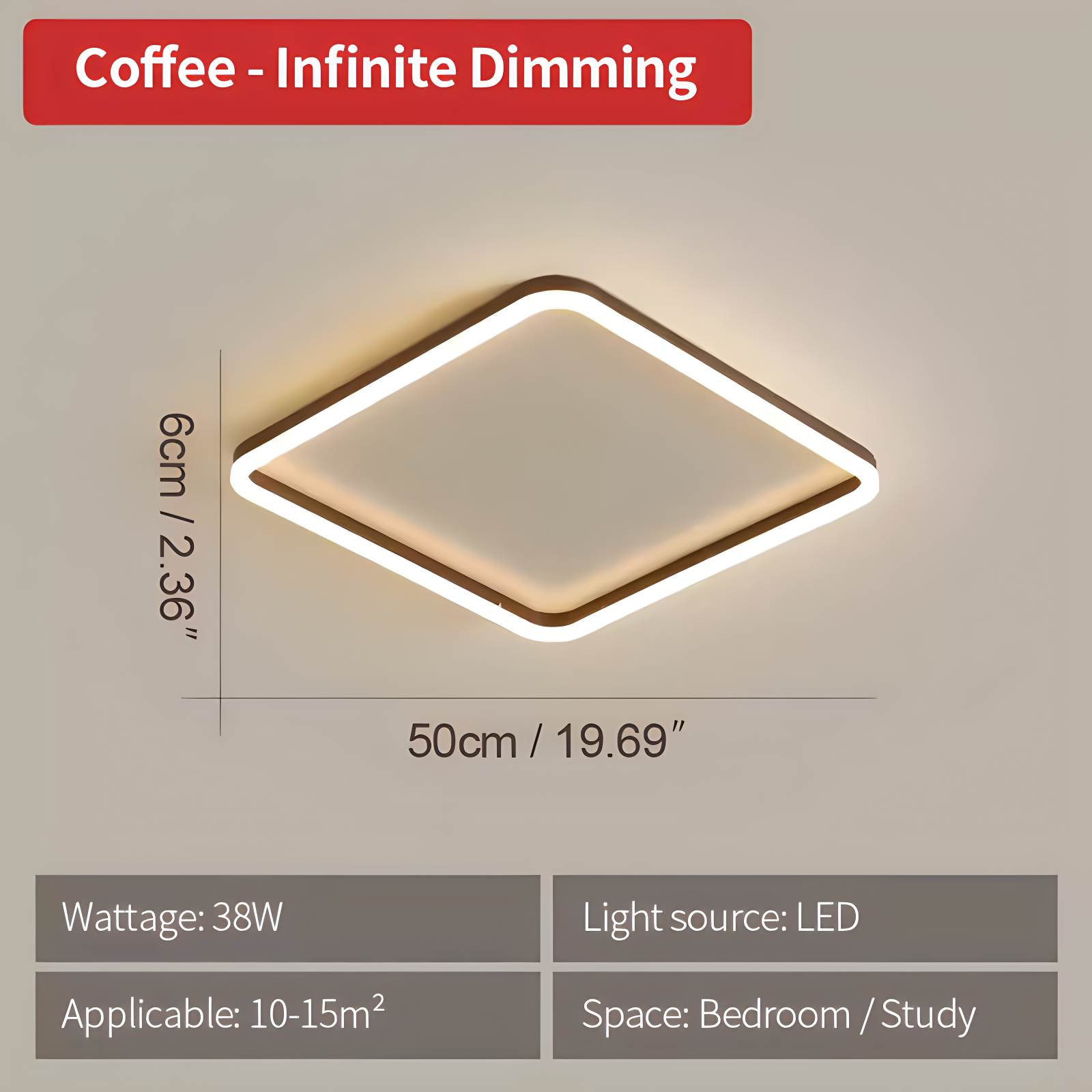 Feyran Modern Minimalism LED Square Ceiling Light