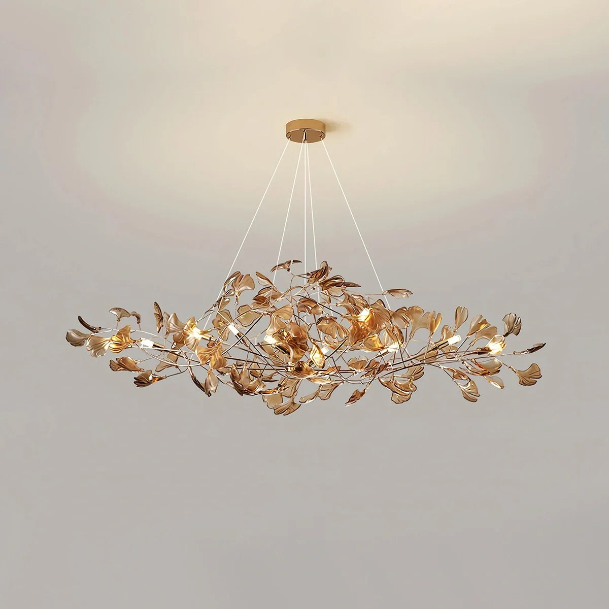 Feyran Acrylic Ginkgo Leaf Chandelier for Dining Area