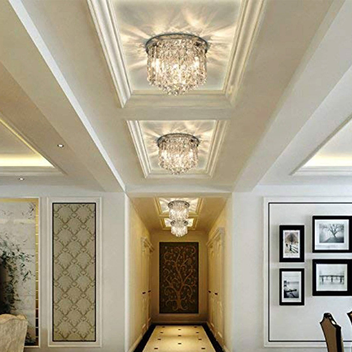 Contemporary Crystal Chandelier - Flush Mount Ceiling Lights |Feyran