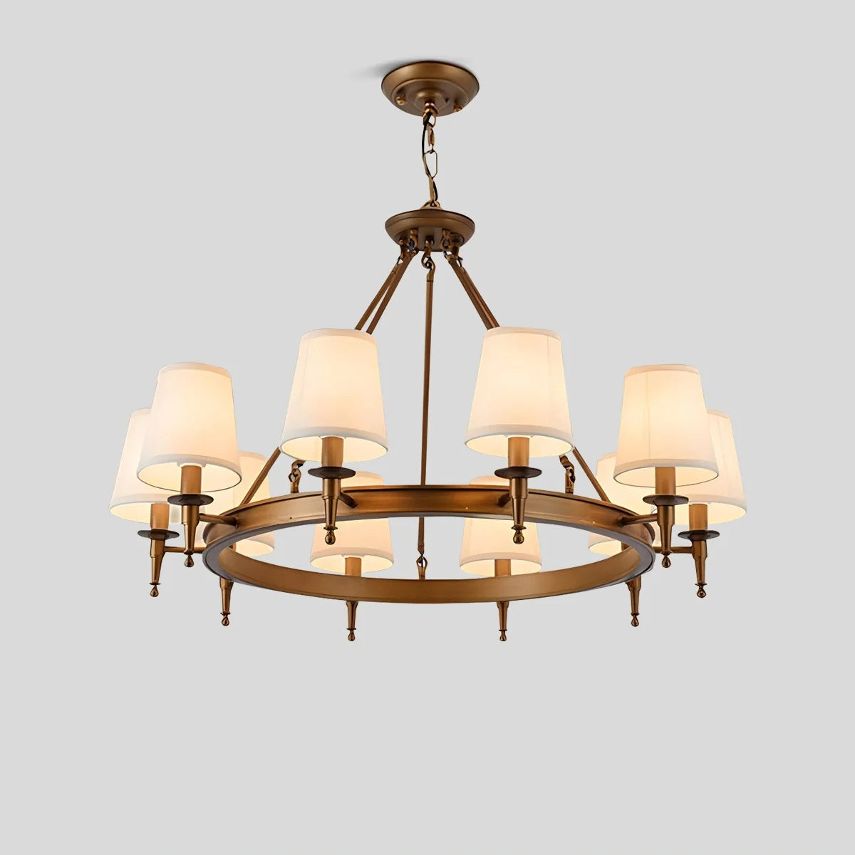 Feyran Vintage Ring Metal Fabric Chandelier