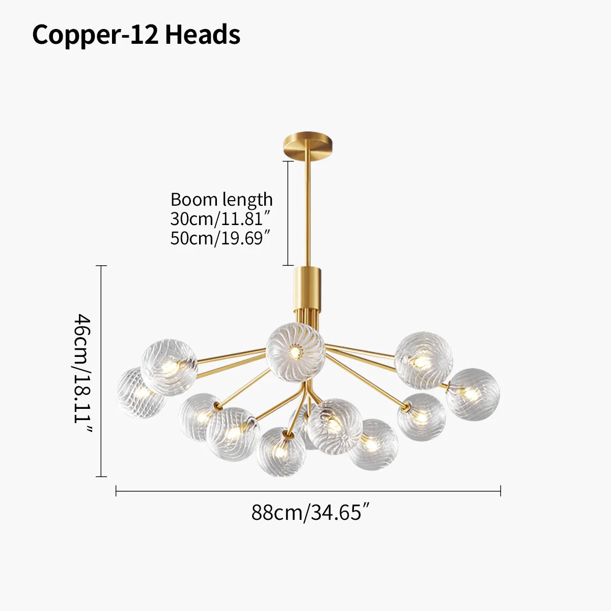 Feyran All Copper Magic Bean Glass Chandelier
