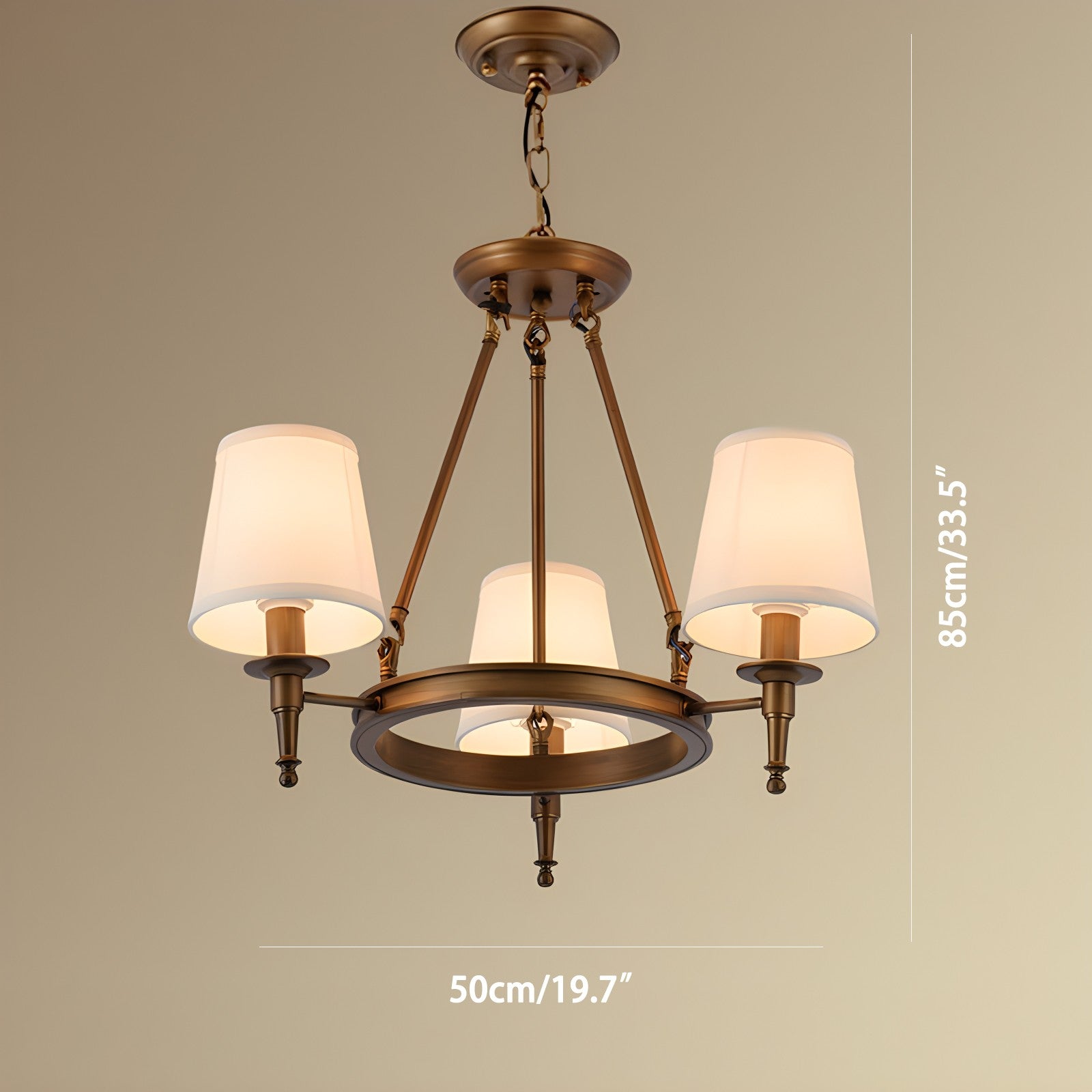 Feyran Vintage Ring Metal Fabric Chandelier