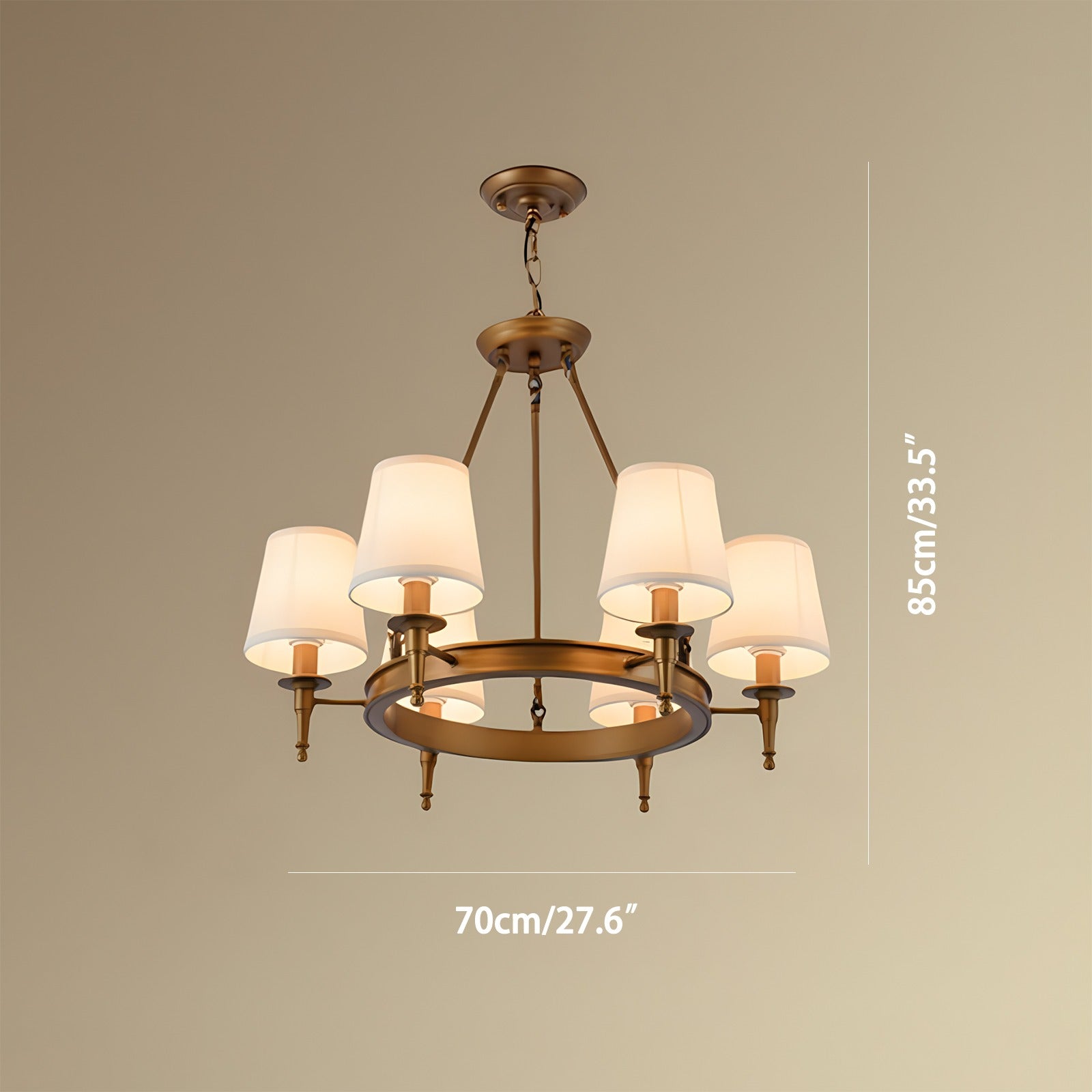 Feyran Vintage Ring Metal Fabric Chandelier