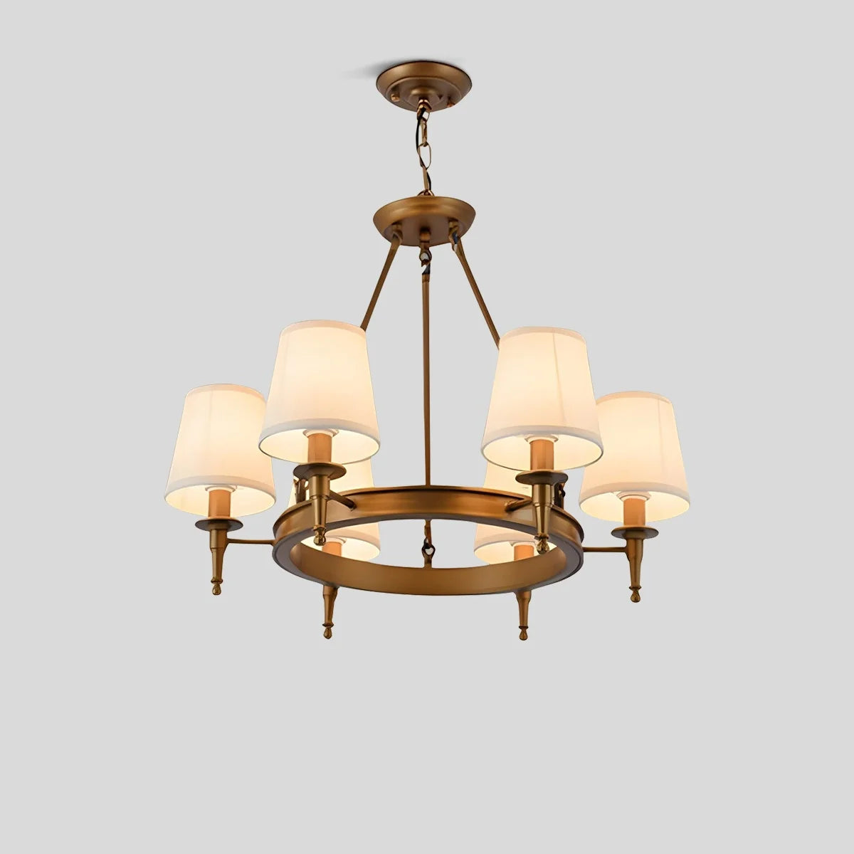 Feyran Vintage Ring Metal Fabric Chandelier