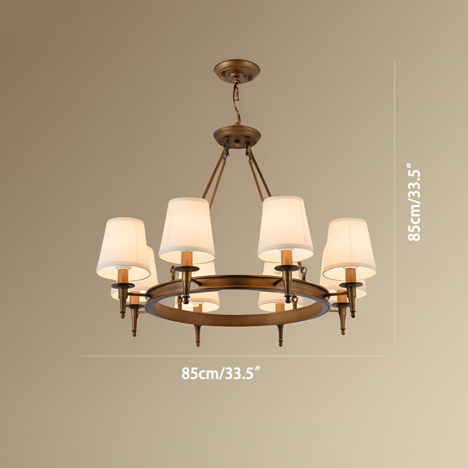 Feyran Vintage Ring Metal Fabric Chandelier