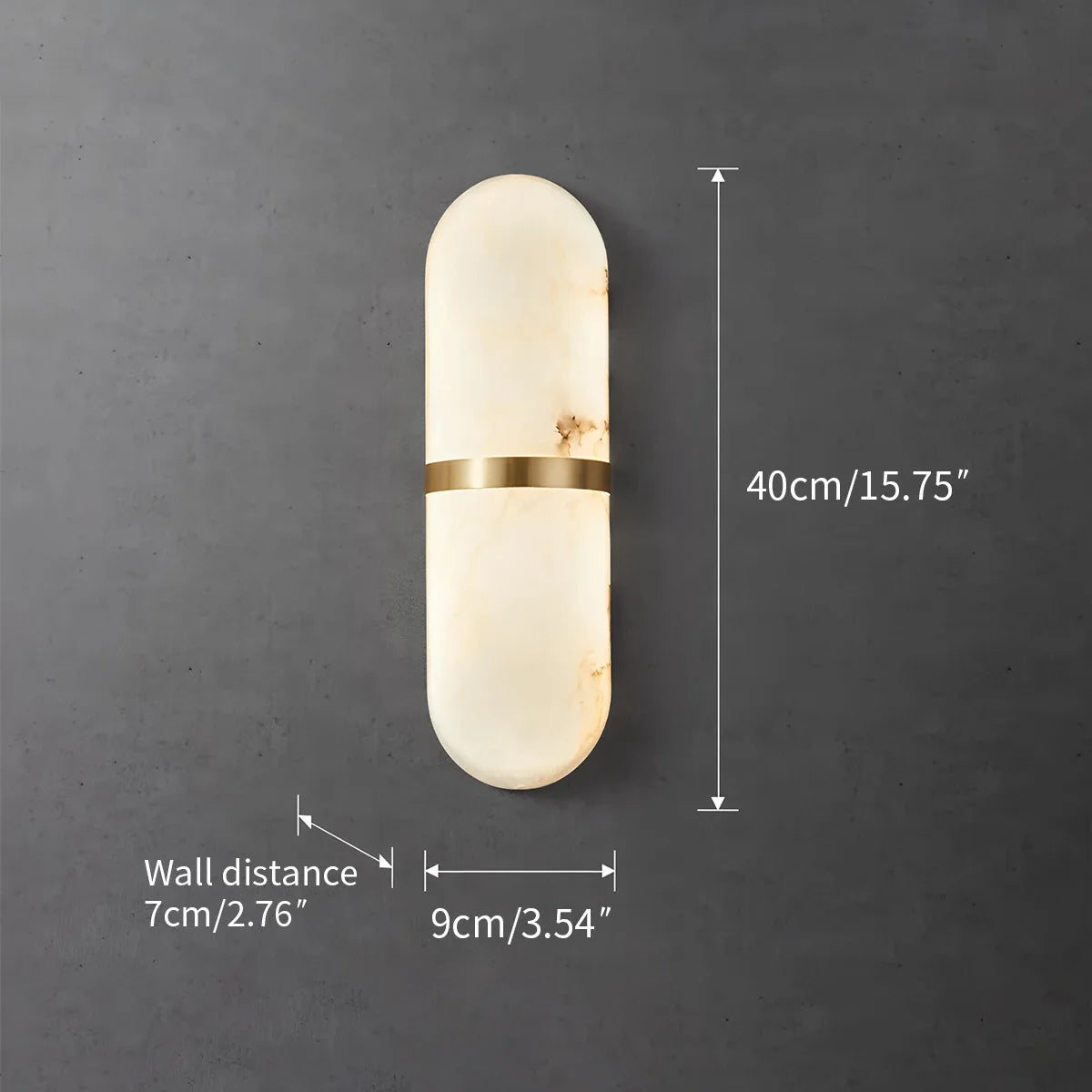Feyran Melange Pill Form Spanish Alabaster Wall Sconce