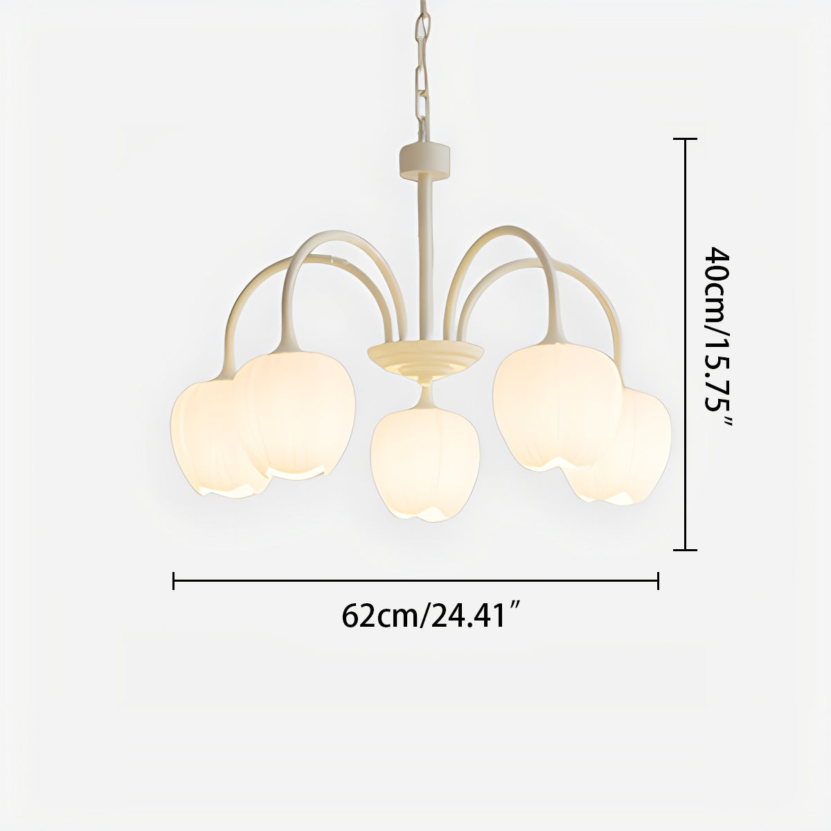 Feyran French Romance Tulip Matcha Chandelier