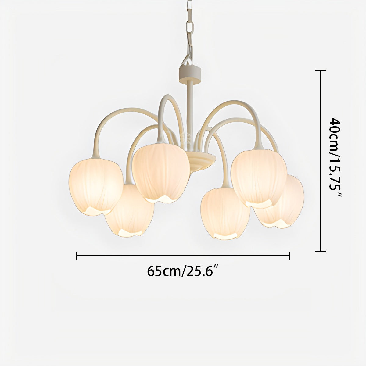 Feyran French Romance Tulip Matcha Chandelier